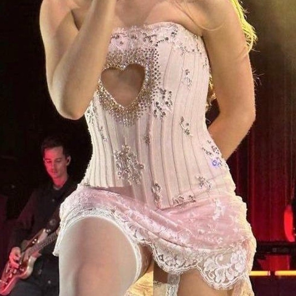 Sabrina Carpenter Inspired Pink Lace Corset